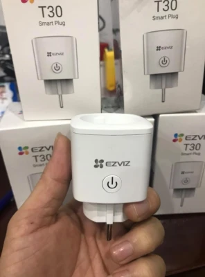Ổ cắm điện thông minh điều khiển từ xa EZVIZ T30 Hỗ trợ Wi-Fi 2.4 GHz tích hợp điều khiển bằng giọng nói