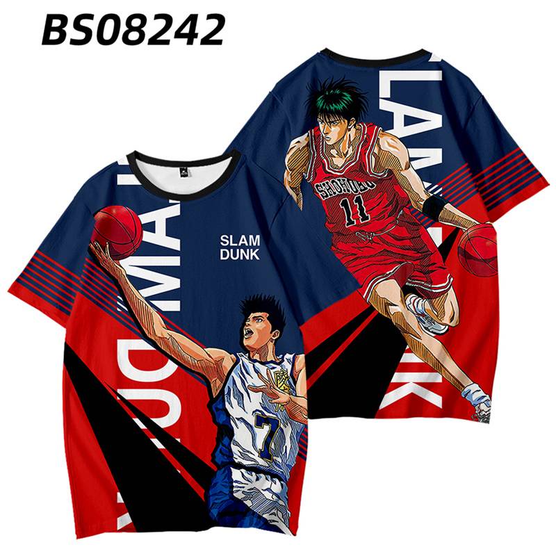 Áo Thun Tay Ngắn Dáng Rộng In Hình SLAM DUNK Thời Trang Mùa Hè Cho Nam Và Nữ
