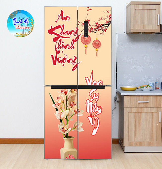 Decal dán Tủ Lạnh Tết chất liệu cao cấp