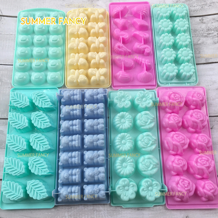 Combo 10 khuôn thạch rau câu khay đá đủ hình thù động vật thú hoa - GHN