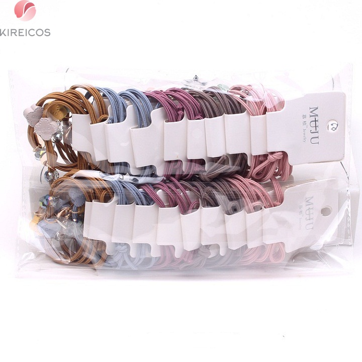 [HCM]Set 2 Dây Cột Tóc Hoa 4 Cánh Màu Đen - kireicos