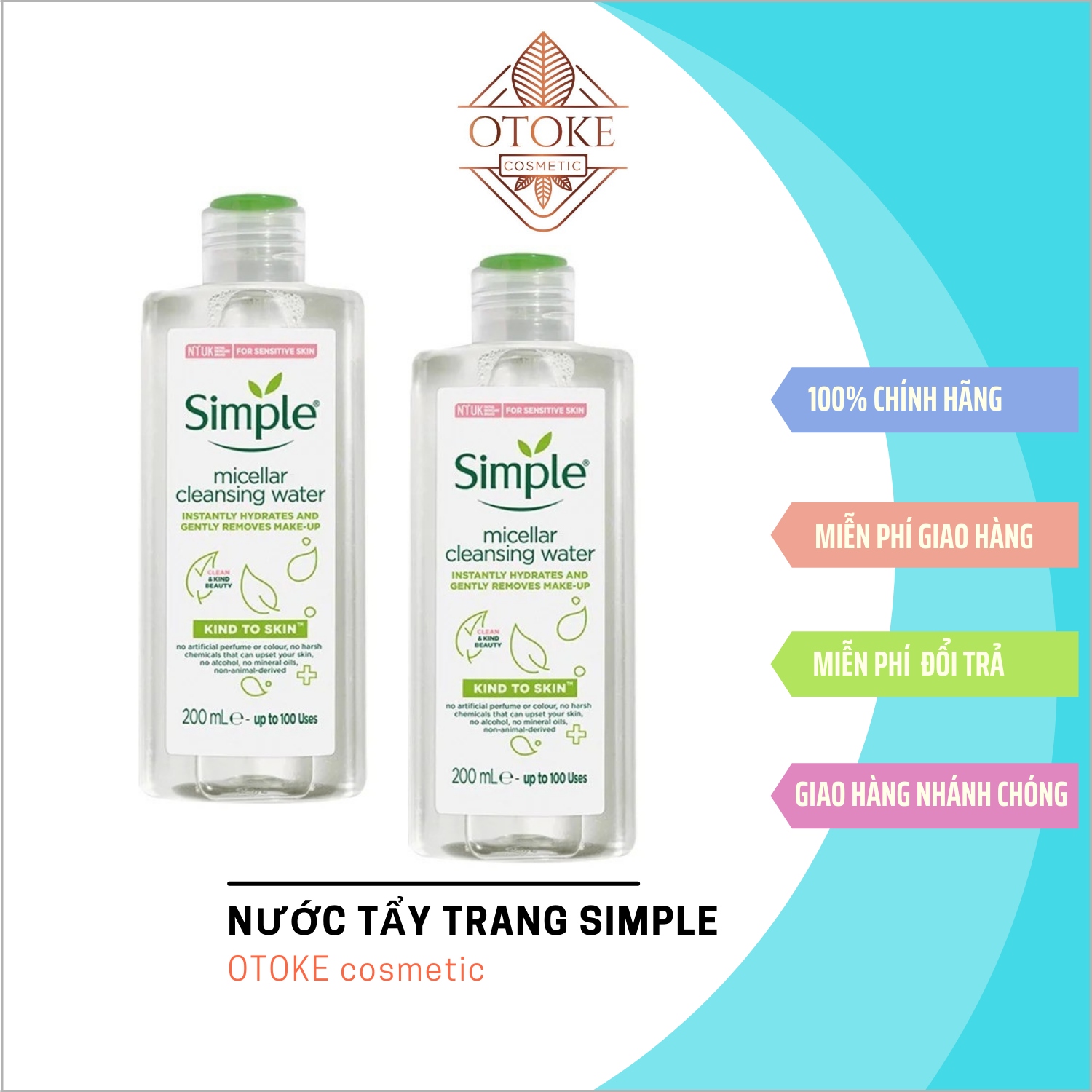 Nước Tẩy Trang Simple Micellar Cleansing Water 200ml