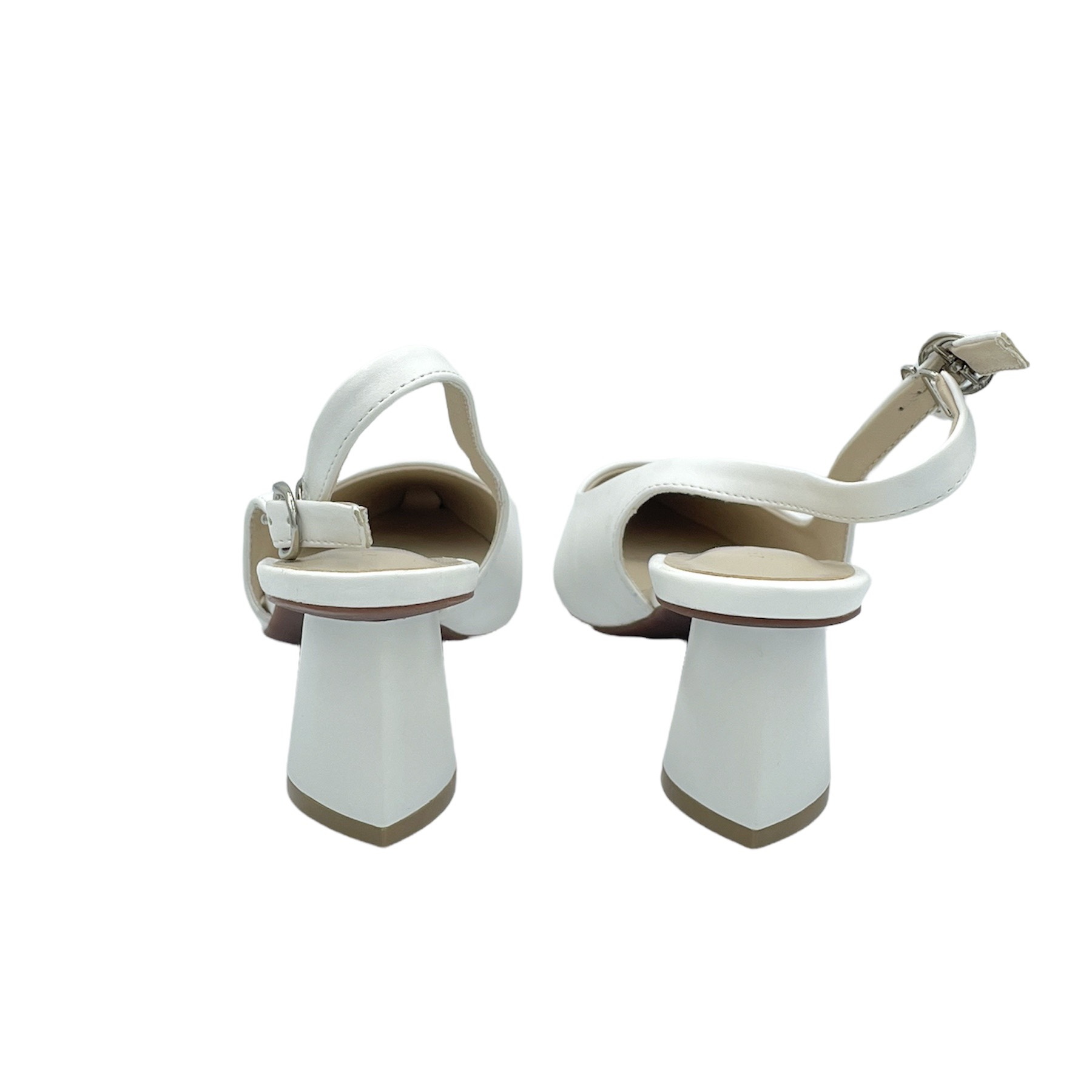 Giày Slingback cao gót 5cm mũi nhọn 2September Gardenia White