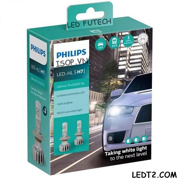 [LEDT2 ISOP] Đèn pha LED Philips Ultinon Pro5000 [Bảo hành 3 năm] [Số lượng: 1 cái]