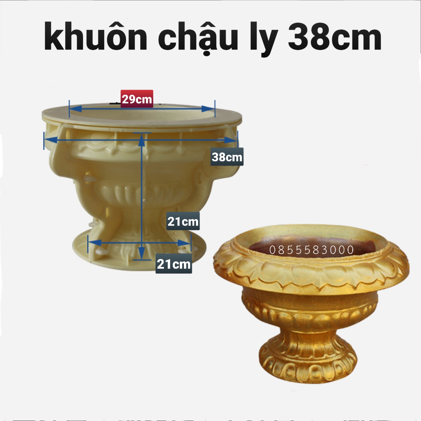 Khuôn đúc chậu ly - khuôn chậu đổ đáy (khuôn chậu ABS siêu bền )