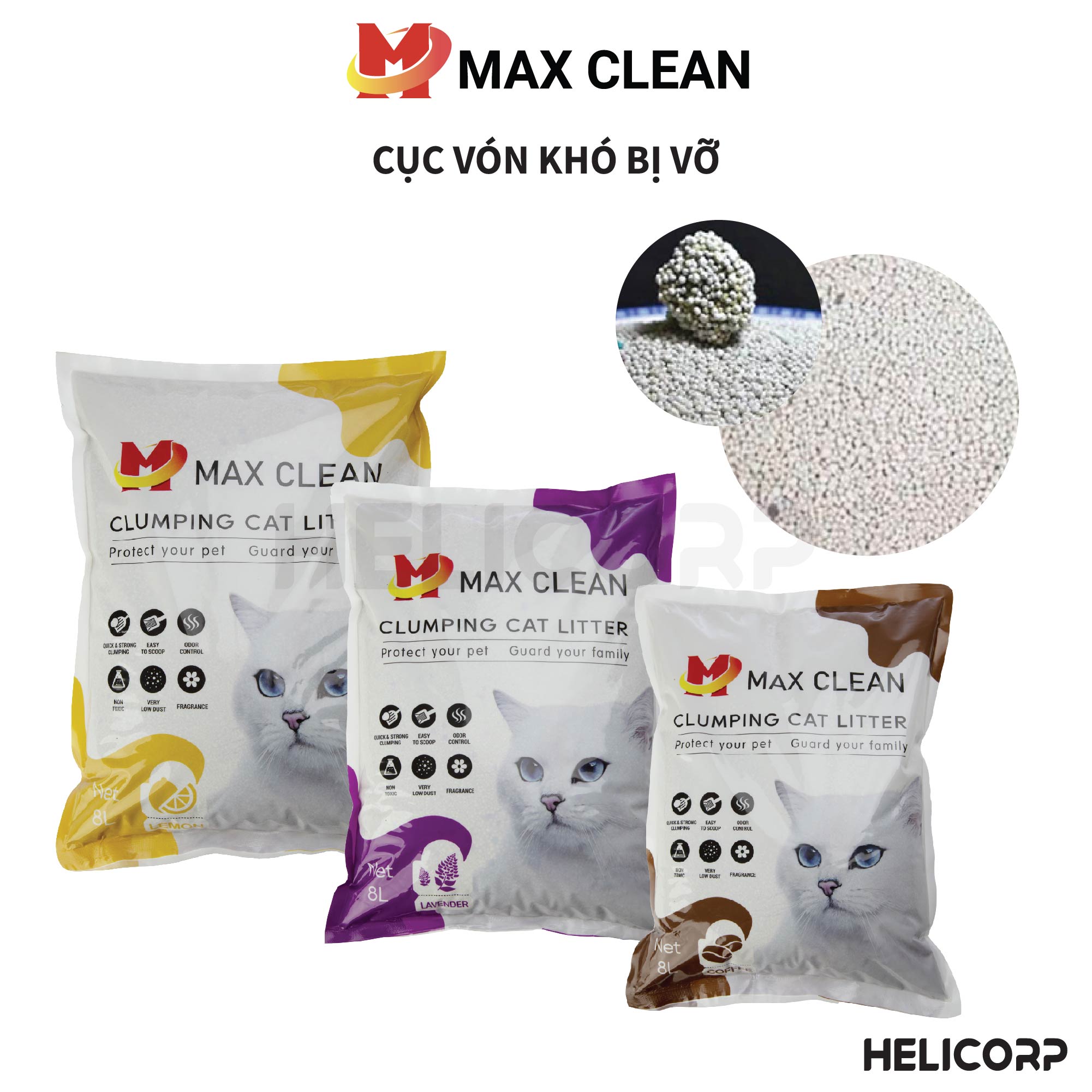 [1 tải 6 bịch=24Kg] Cát Mèo Cát Vệ Sinh Cho Mèo Max Clean