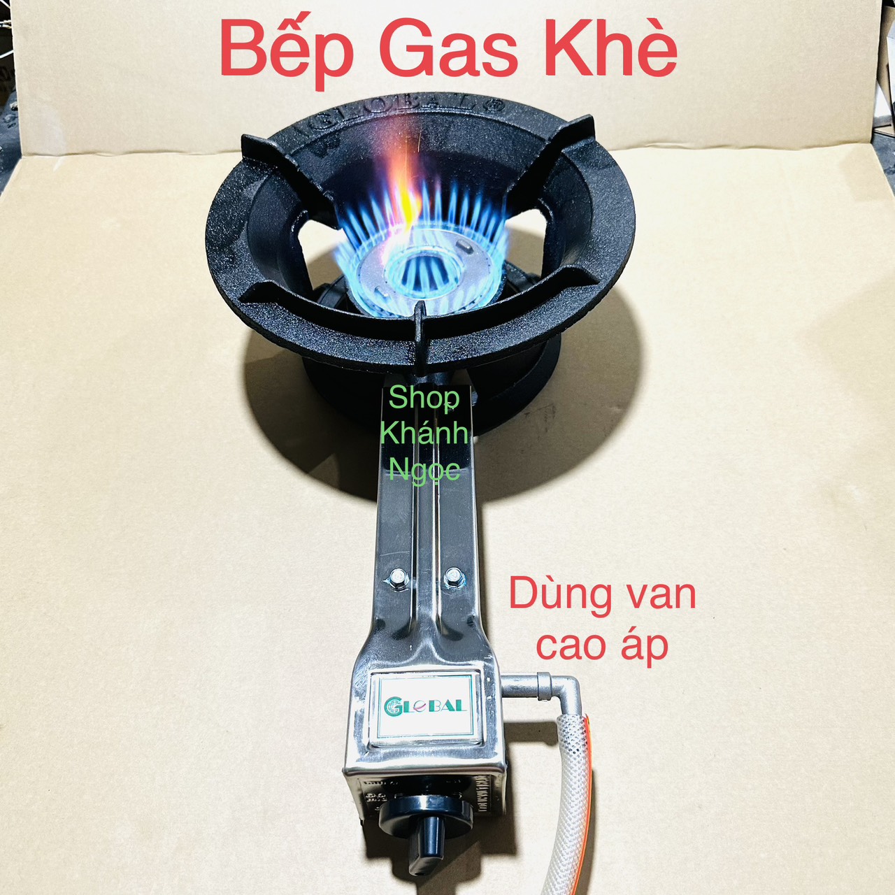 Bếp Khè Gas Công Nghiệp GLOBAL - Lửa mạnh nấu nhanh - Chất Liệu Gang Đúc Nguyên Khối, Tiết Kiệm Gas, An Toàn Khi Sử Dụng