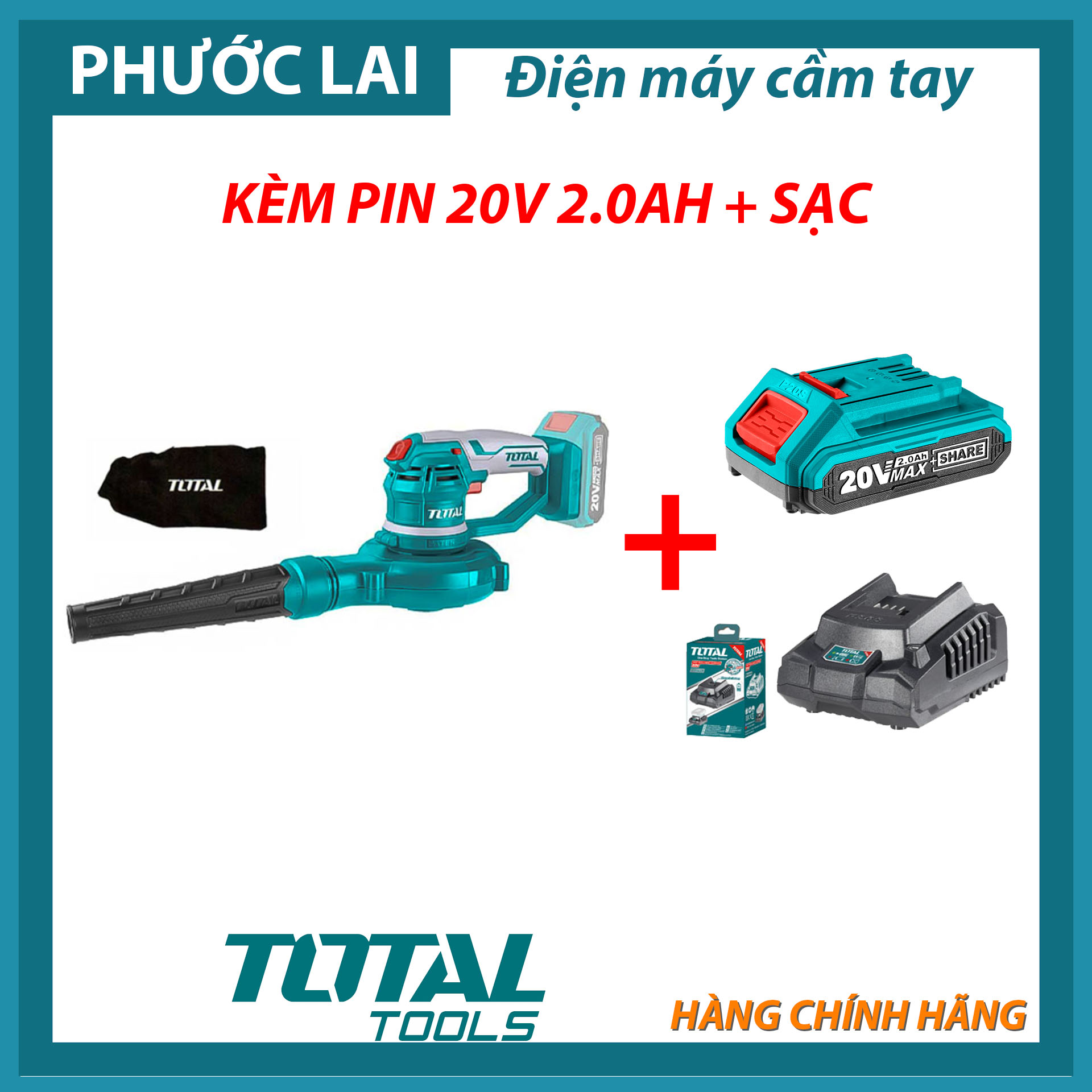 Máy thổi bụi dùng pin 20V Total TABLI2001