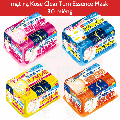Mặt nạ dưỡng da Kose Clear Turn Essence Mask 30 miếng