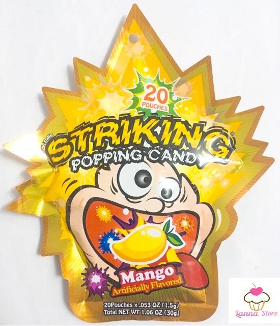[HCM]Kẹo Nổ Popping Striking Vị Xoài (gói 30g gồm 20 gói nhỏ) - Úc