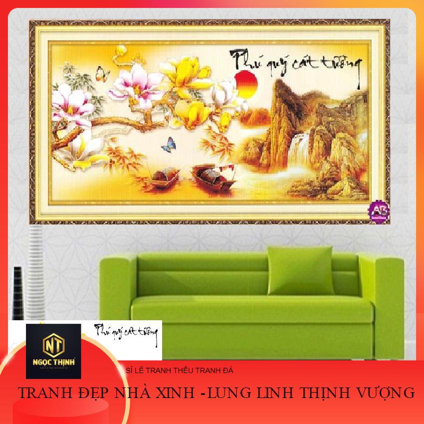 Tranh Đính Đá PHÚ QUÝ CÁT TƯỜNG (ĐÁ AB CAO CẤP)