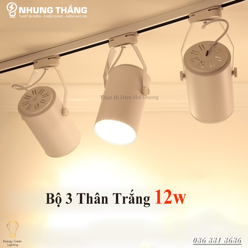 Bộ 3 Đèn rọi ray Led COB siêu sáng (Bảo hành đổi mới 1 năm)