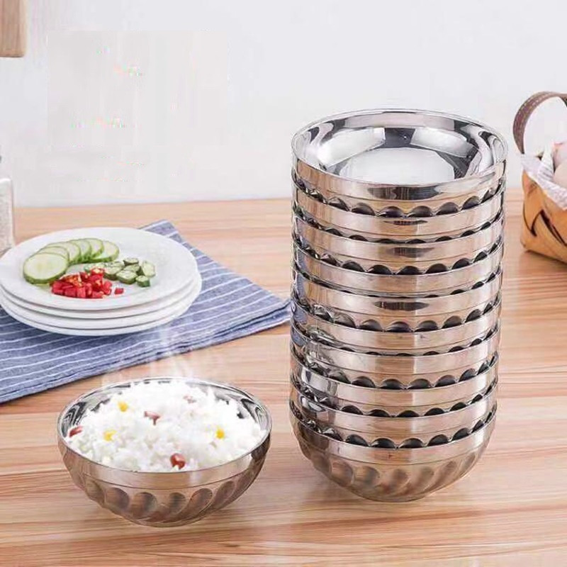 Bộ 10 bát cơm inox 304 2 lớp cách nhiệt- chén inox 2 lớp cách nhiệt cao cấp -chén bát cơm