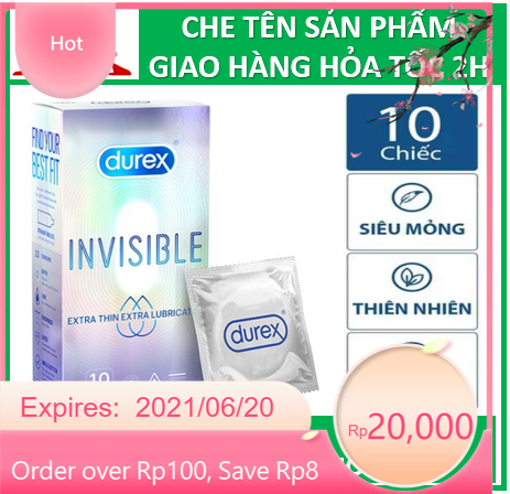 Bao Cao Su CỰC SIÊU MỎNG Durex INVISIBLE Hộp 10 bao
