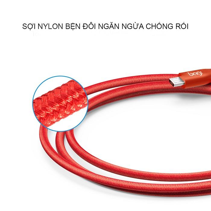 Cáp sạc nhanh bện dù Lightning Bagi 1m IS100