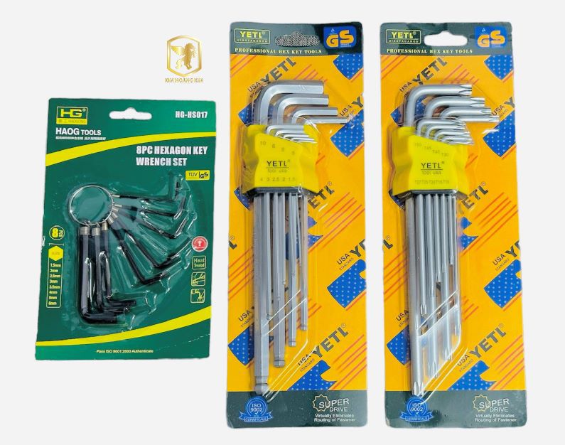 Bộ lục giác đầu bi đầu bông 9 món Yeti đa năng