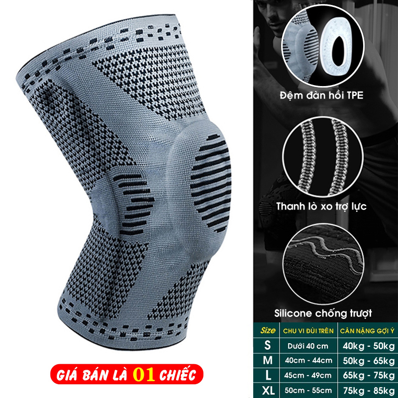 Bó Gối Thể Thao BG/05 Băng Bảo Vệ Đầu Gối Đai Trợ Lực Khớp Gối Bóng Đá Bóng Rổ Bóng Chuyền Gym Chạy Bộ Cầu Lông Tennis