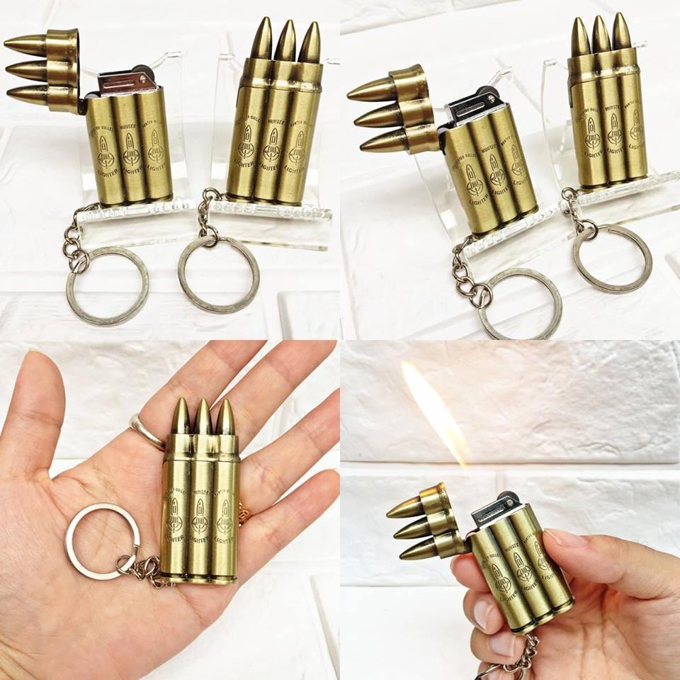 BẬT LỬA MÓC KHÓA HÌNH 3 VIEN DAN ĐỘC ĐÁO