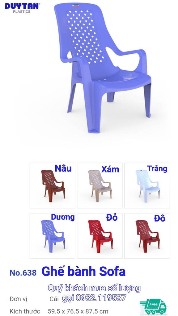 Ghế nhựa duy tân dựa bành SOFA