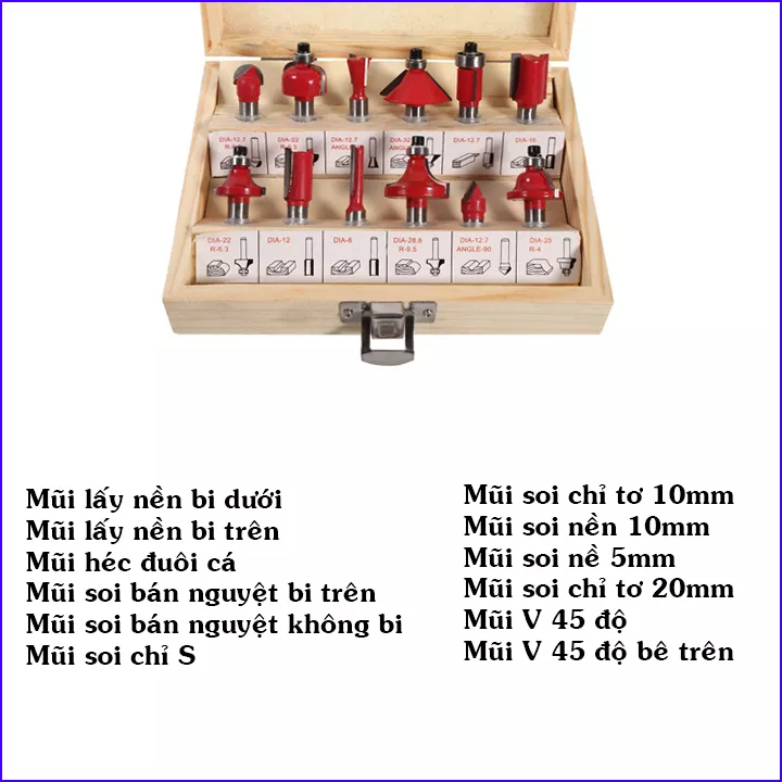 Mũi phay gỗ 12,7mm