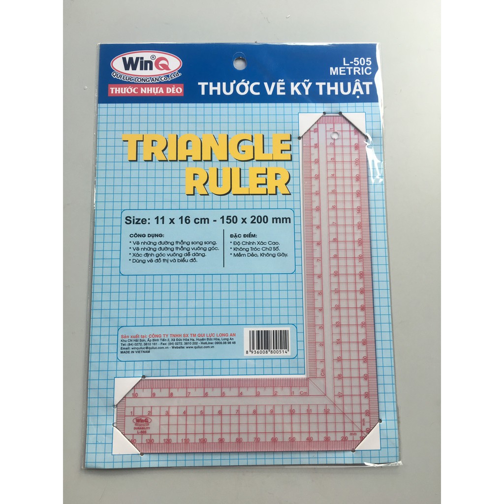 Thước vẽ may góc vuông hình chữ L