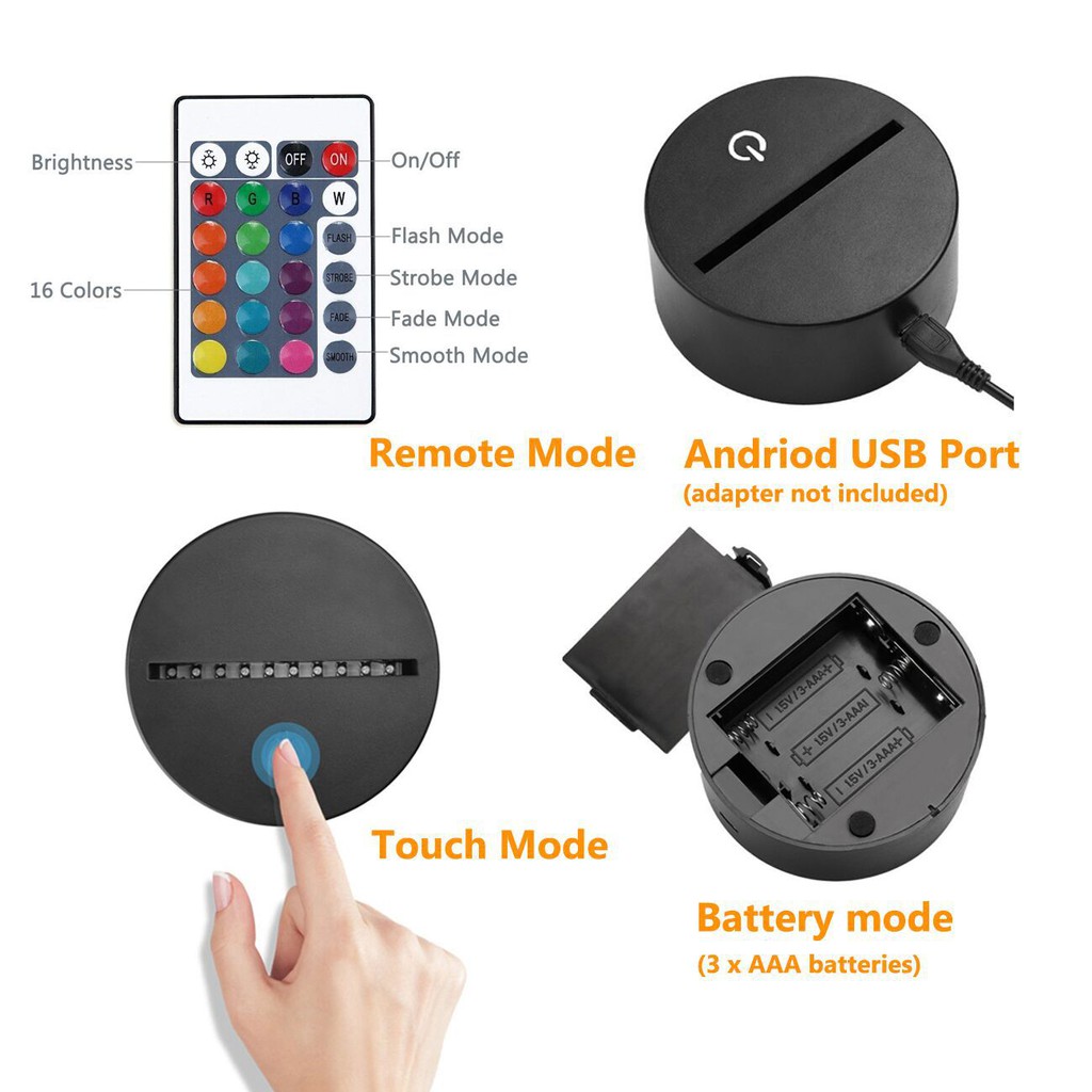 Đèn ngủ 3D 12 con giáp - đèn trang trí