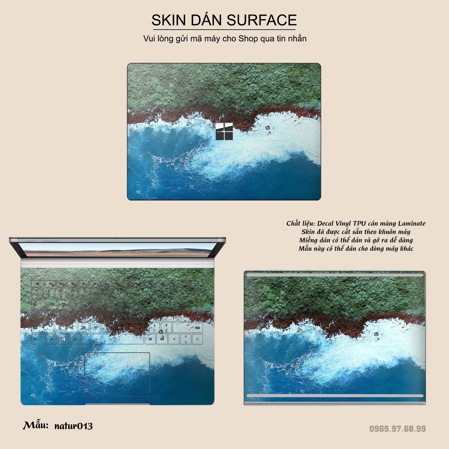Decal Skin dán Surface Pro / Laptop / Go / Book mẫu thiên nhiên
