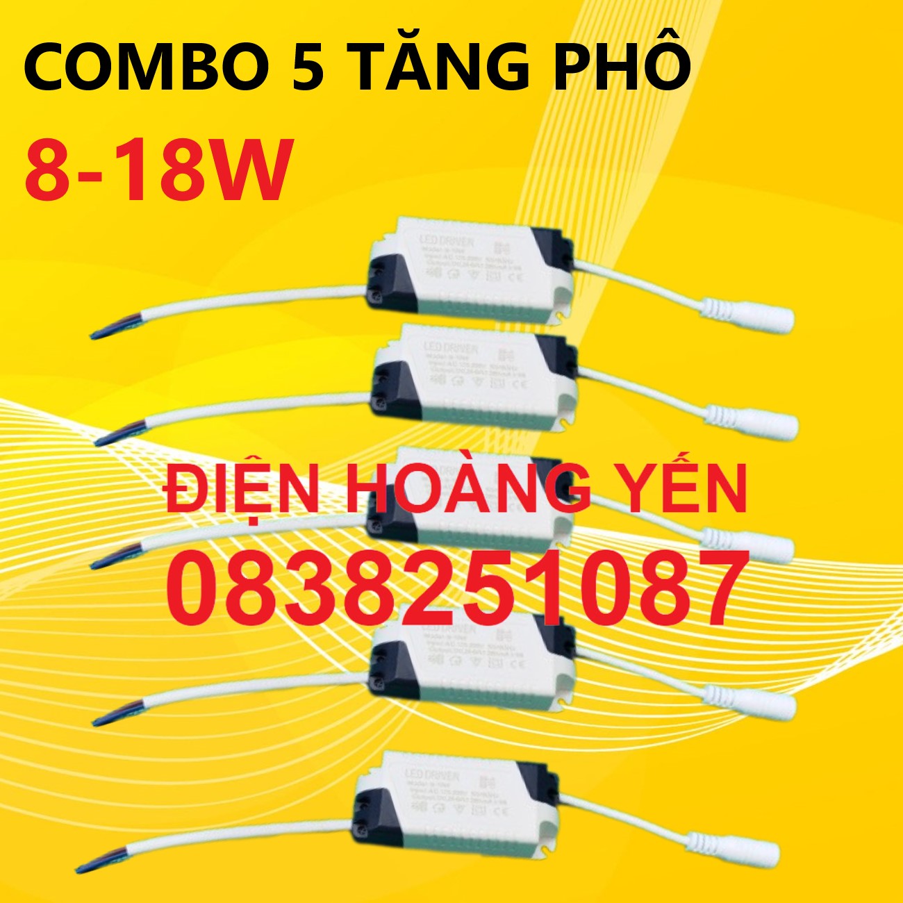 [HCM]5 tăng phô đèn led 8W-18W