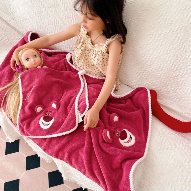 Set 2 Khăn Tắm, Khăn Mặt Gấu Hồng LOTSO
