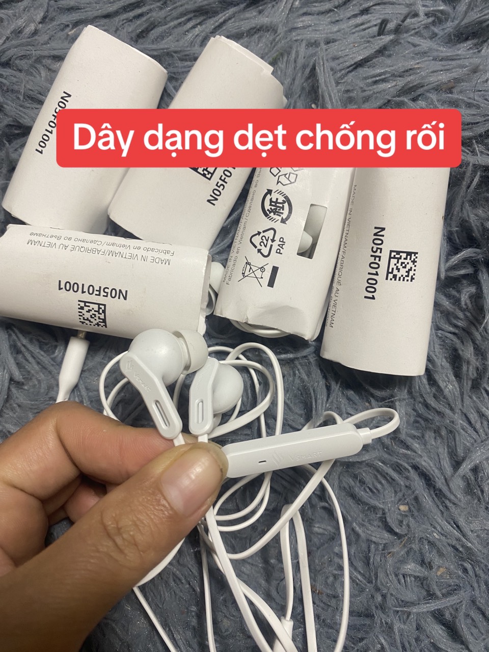 tai nghe Vsmart aris có dây zin bóc máy, tai nghe có dây jack tròn 3.5mm BH 12 tháng