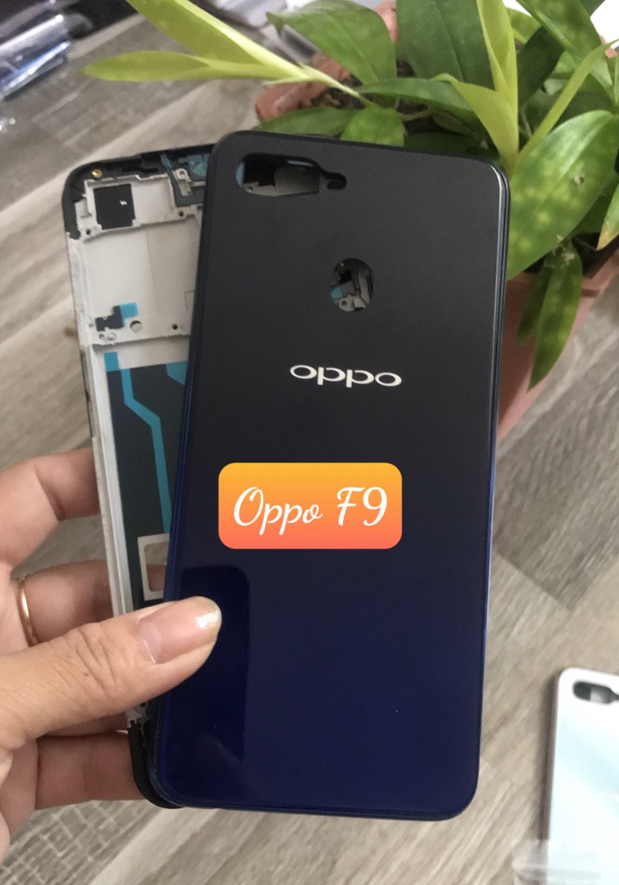 Bộ Vỏ sườn oppo F9 zin (kèm phím ,kính camera)