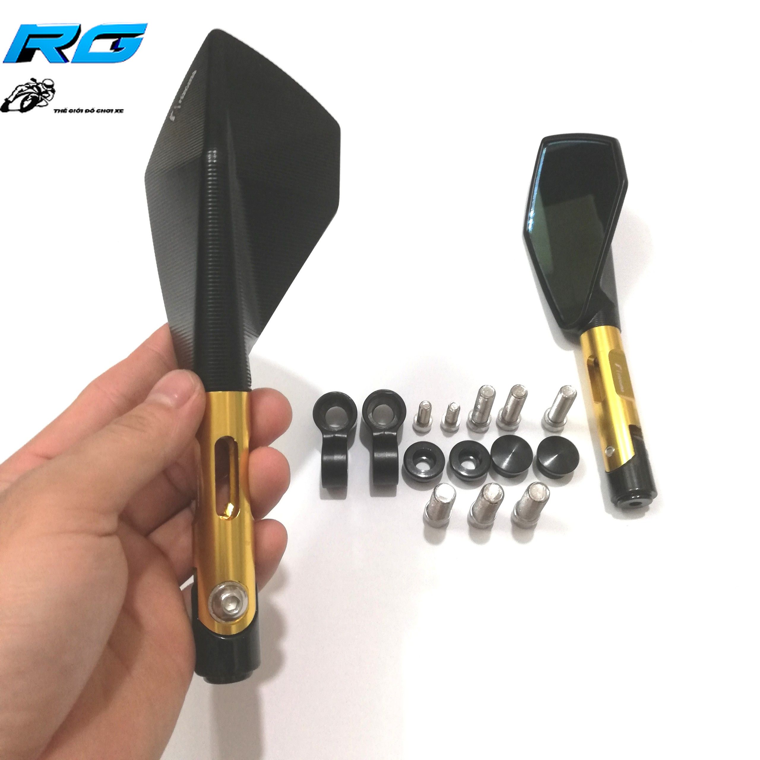 [HCM]Gương Chiếu Hậu Rizoma 5 Cạnh L2 - Màu Gold(1 Cặp)