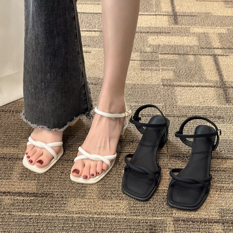 Sandal Cao Gót 7P quai chéo Giày Cao Gót Đế Vuông Basic  G99