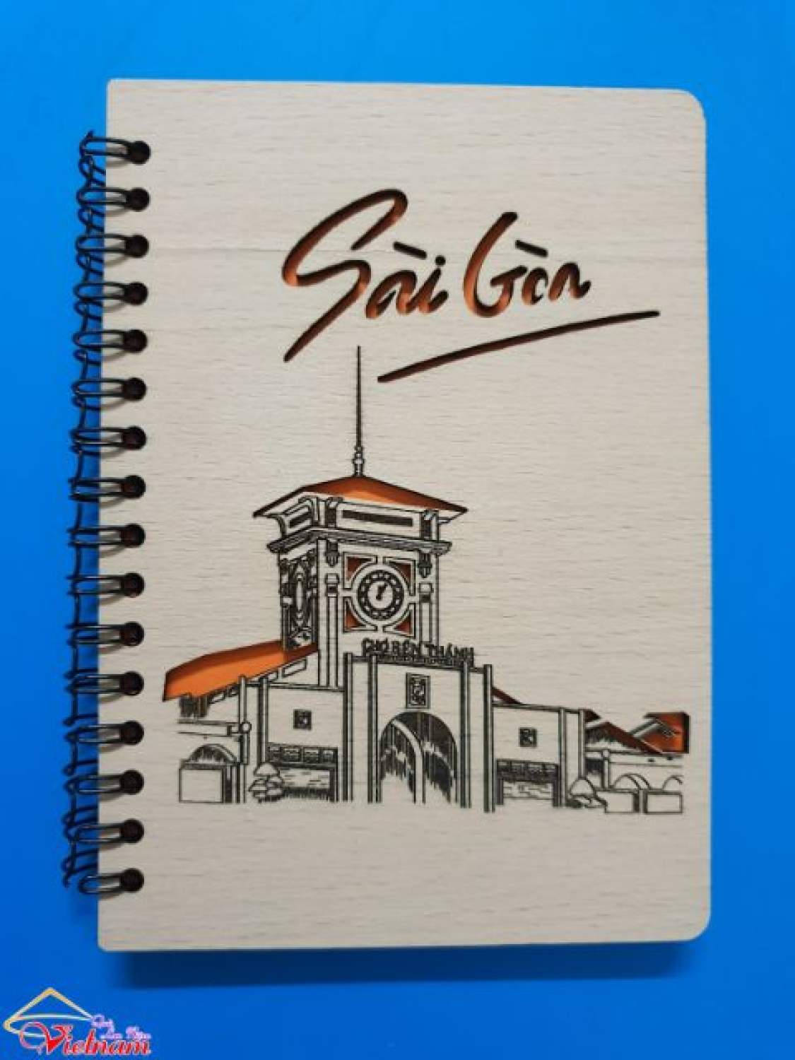 Sổ lưu niệm gỗ khắc laser (16cm x 11cm)