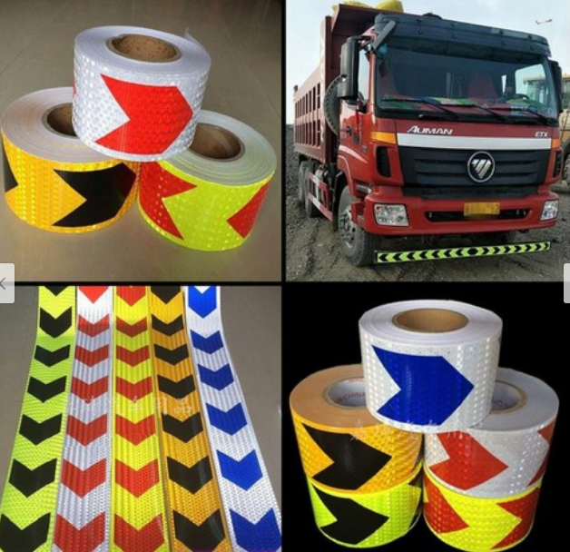 Decan Phản Quang - Mũi Tên Đỏ-VàngChanh - Đề can dán - Đề Can Phản Quang