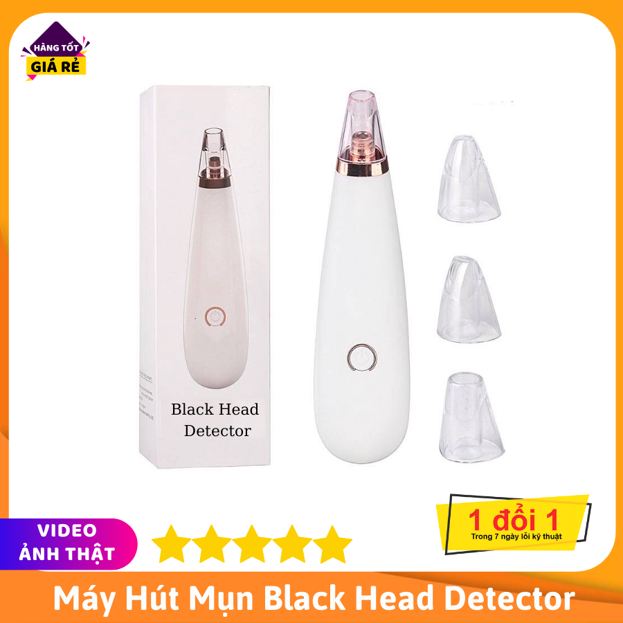Máy Hút Mụn Cầm Tay Cao Cấp Black Head Detector New 2020 Kèm 3 Đầu Hút Chuyên Dụng Giúp Đánh Bật Mụn Cám Mụn Đầu Đen Cho Bạn Làn Da Sạch Mịn Khỏe Đẹp Và Mượt Mà