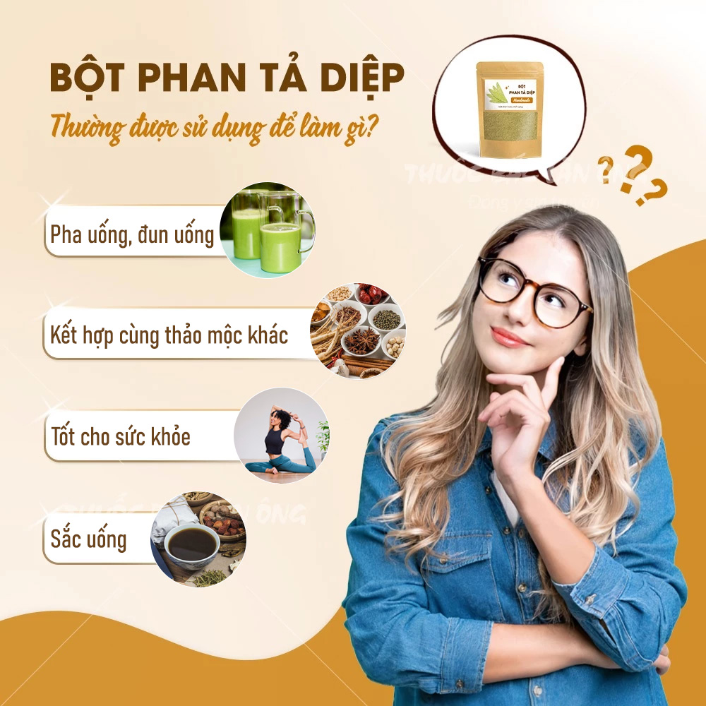 Bột lá phan tả diệp nguyên chất 1kg (Hỗ trợ nhuận tràng, táo bón, giảm cân)