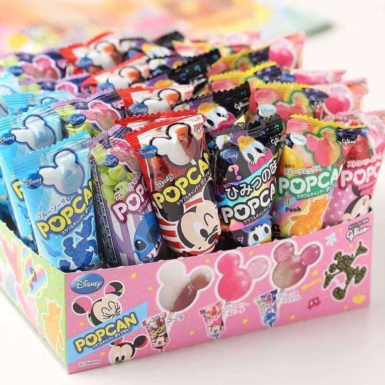Kẹo mút Glico Popcan Mickey Nhật Bản Nhiều Vị