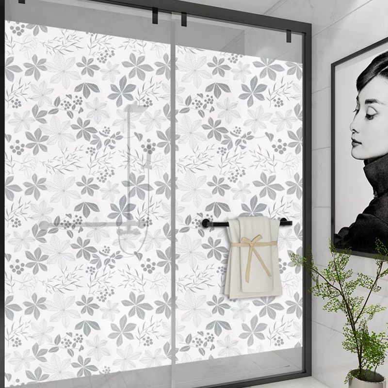 5 Mét Decal Dán Kính Mờ Khổ 45cm Có Sẵn Keo - LÁ NHỌN TK067