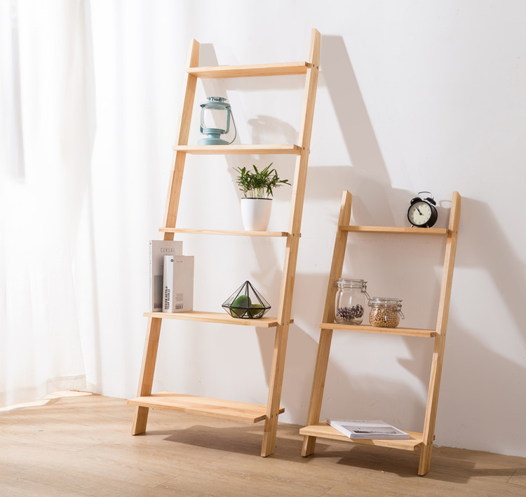 Kệ thang Dwood 5 tầng gỗ thông trang trí tiện lợi, kệ gỗ Decor để đồ dựng tường