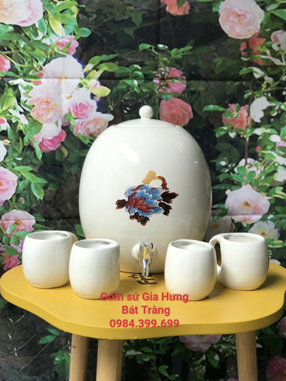 Bình đựng nước gốm sứ Bát Tràng
