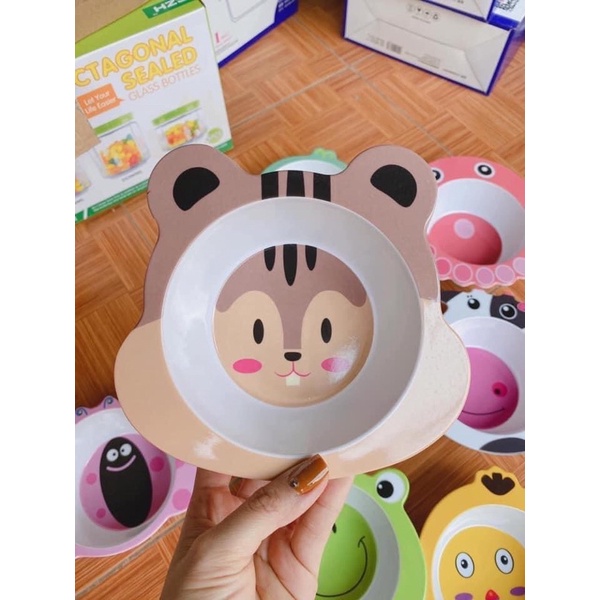 Bát ăn dặm sợi tre hình thú an toàn cho bé