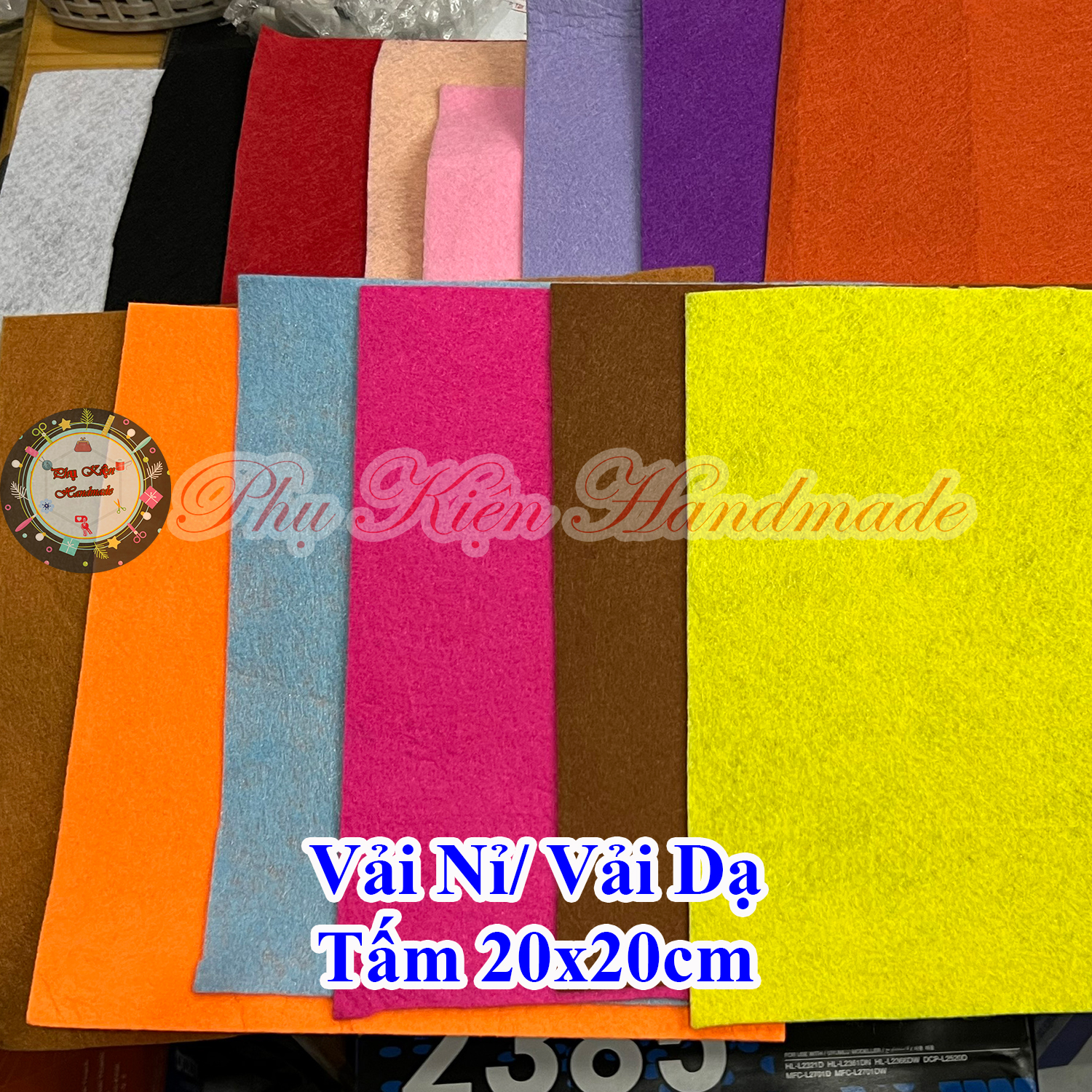 Vải nỉ/ vải dạ tấm 20x20cm làm handmade