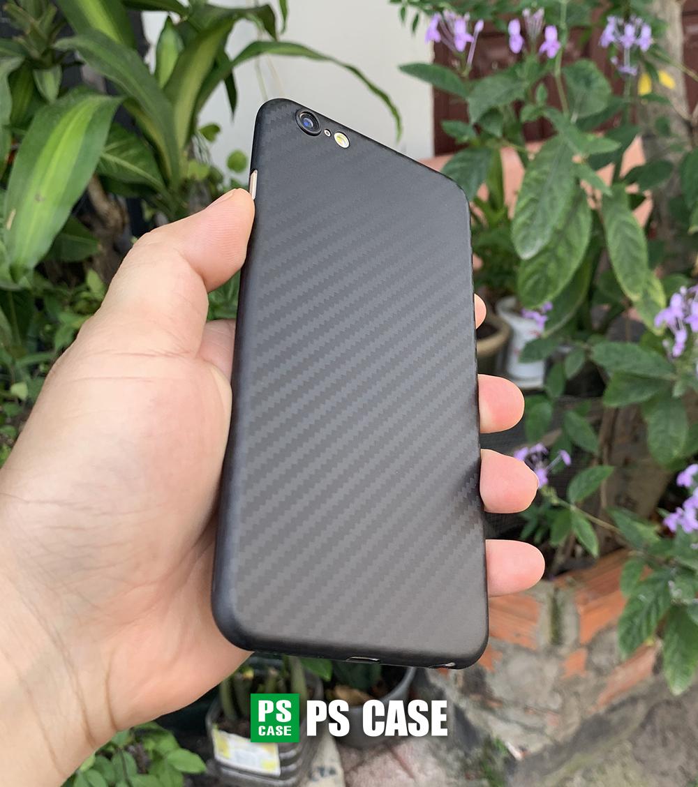 Ốp lưng siêu mỏng, vân carbon dành cho iPhone 6 Plus / iPhone 6S Plus - Màu đen - PS Case Phân Phối