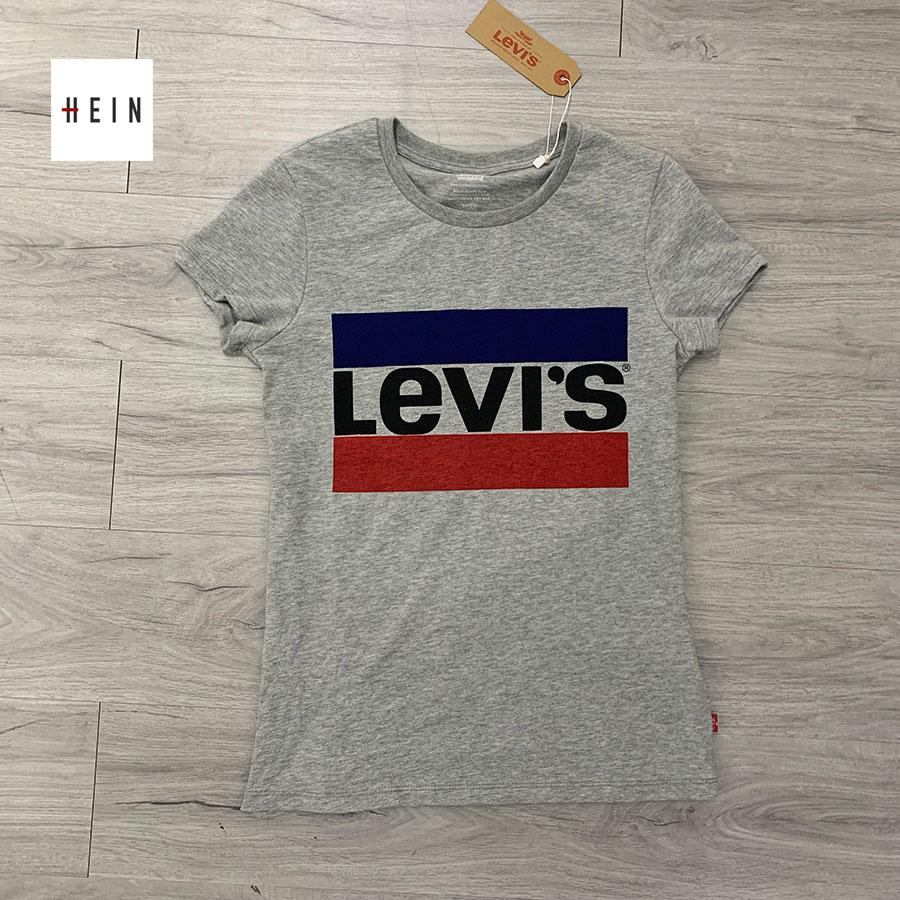 [Auth] Levis T-shirt Grey Classic logo - Women