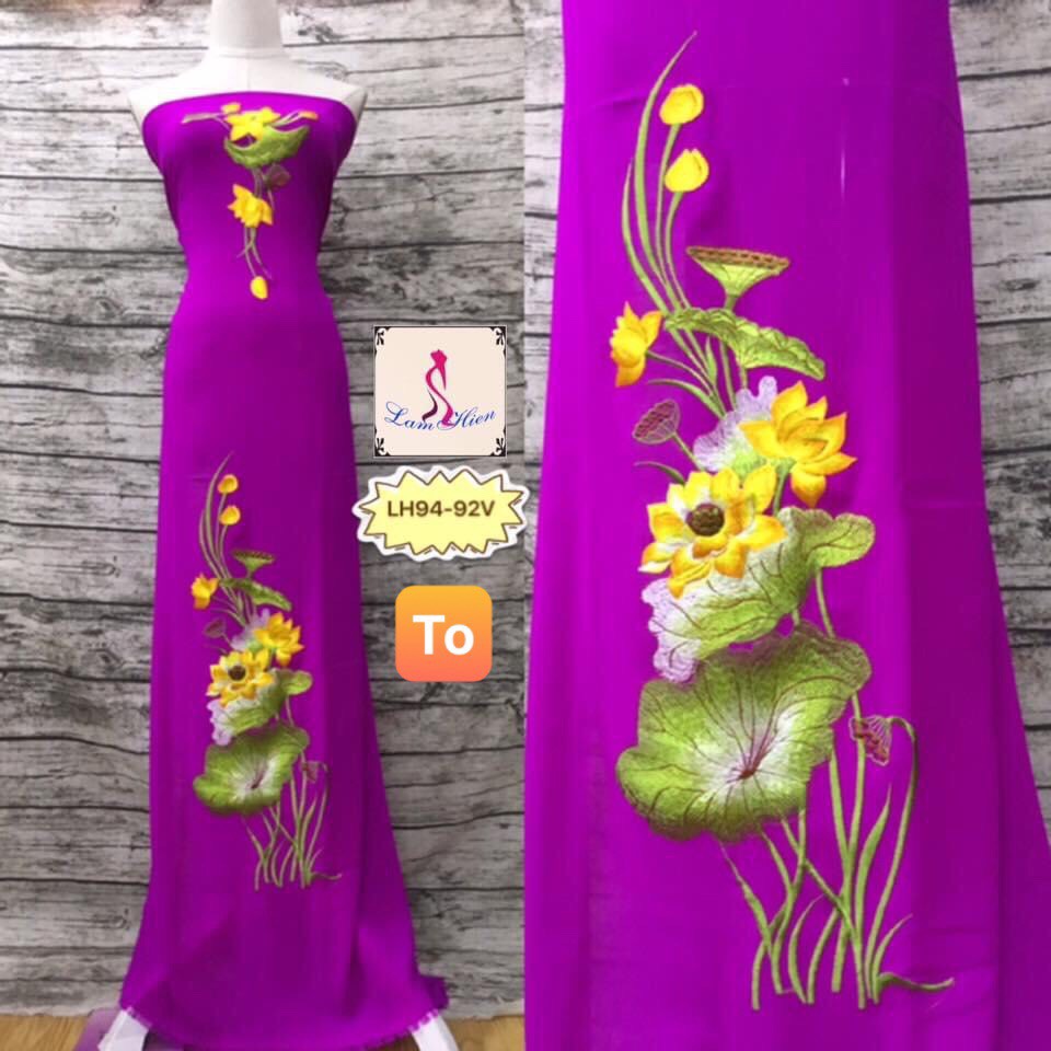 Vải áo dài thêu LH94 to