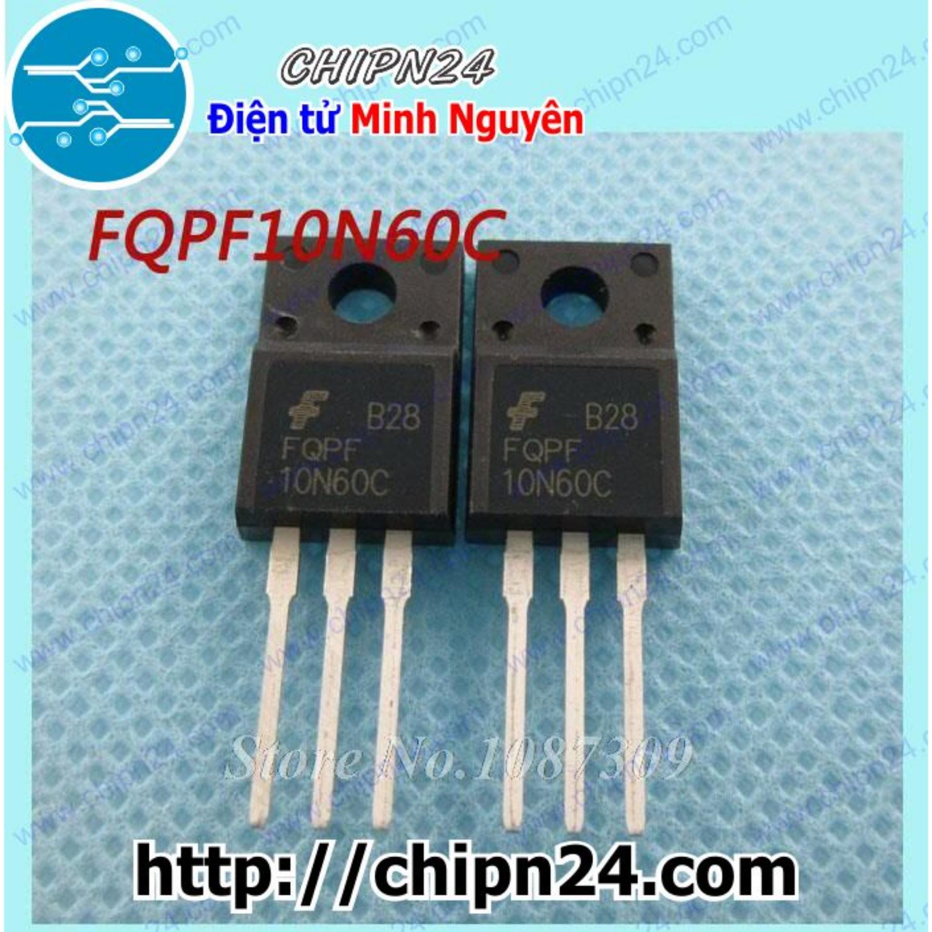 [2 con] (KT1) Mosfet 10N60 TO-220F 10A 600V Kênh N (FQPF 10N60C FQPF10N60C)