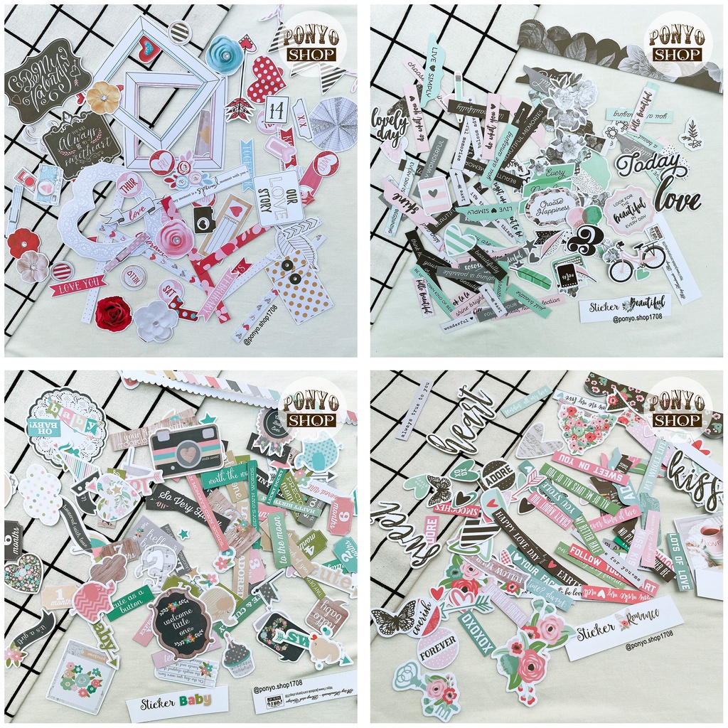 Die cut - hình cắt trang trí Scrapbook (Nhiều mẫu)