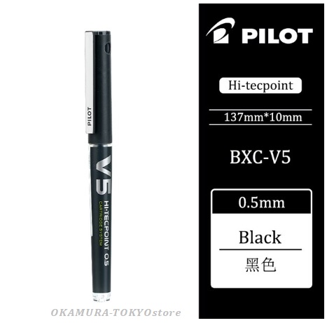 Bút mực nước hi-tech v5 cartridge system_mực đen/bxc-v5-b-bgd