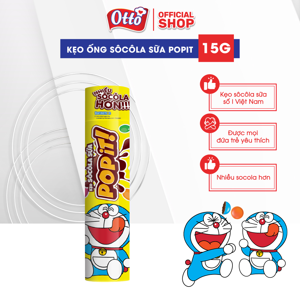 Combo 6 ỐNG Kẹo socola sữa Popit Doreamon 15g | Socola | Đồ ăn vặt